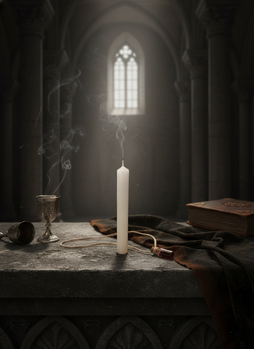 Świeca rytualna - Biała