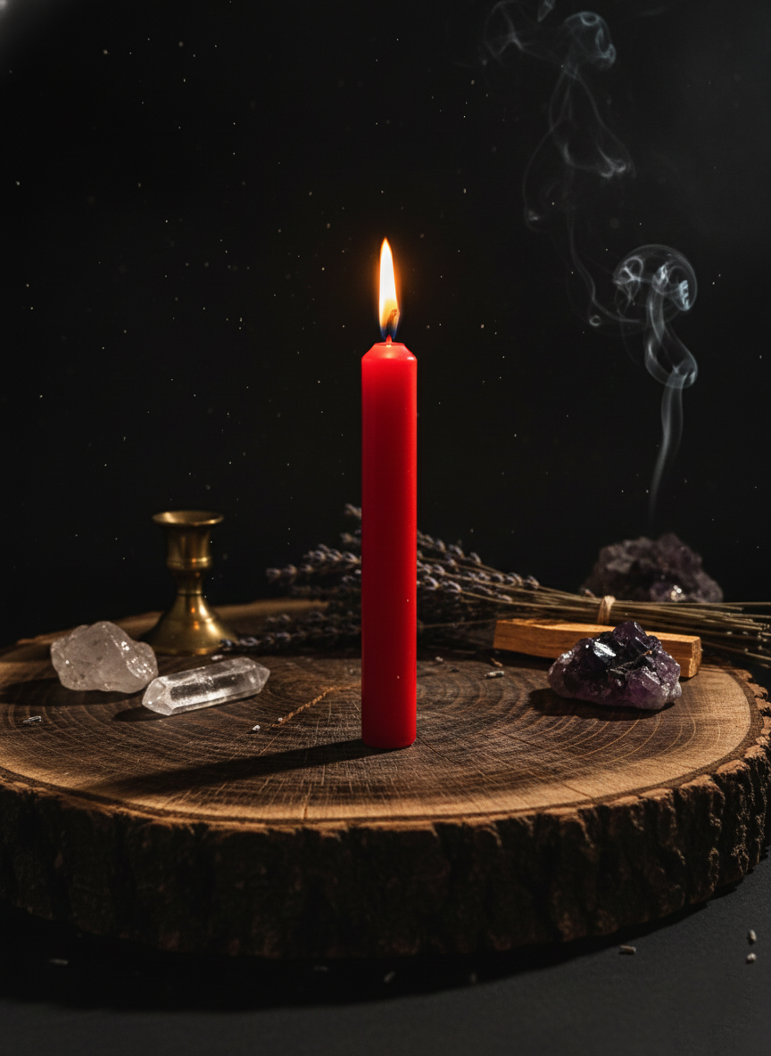 Świeca rytualna - czerwona