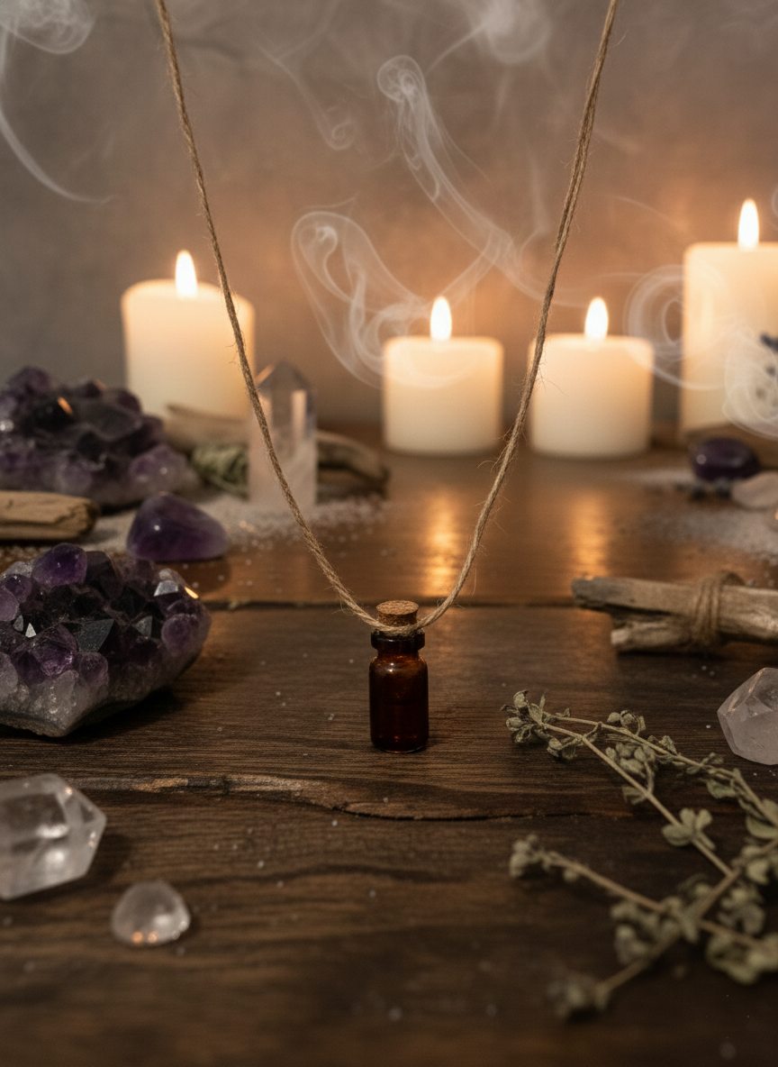 Talizman z imitacją krwi porytualnej