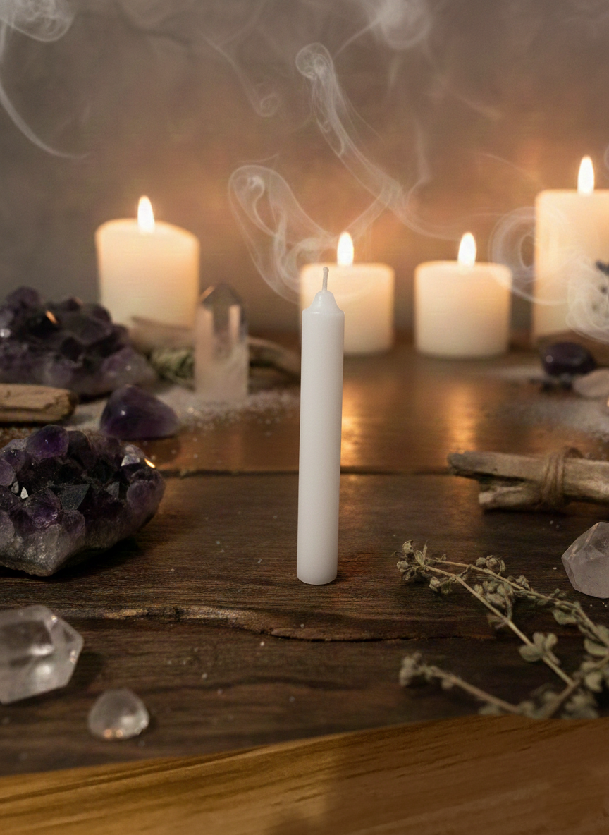 Świeca rytualna - Biała