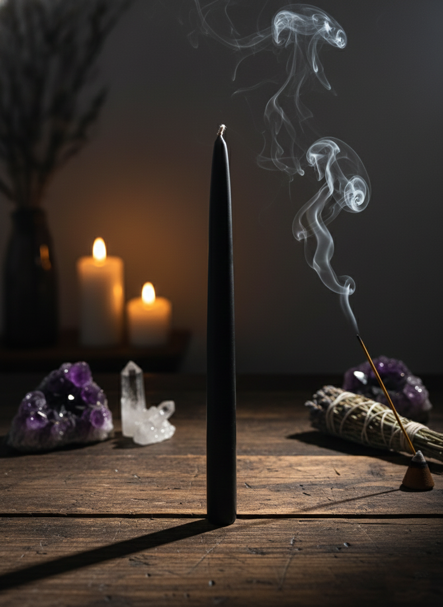 Świeca rytualna - Czarna