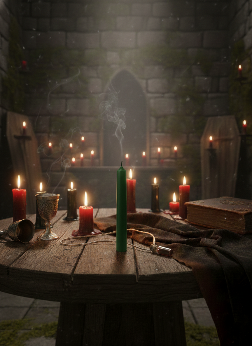 Świeca rytualna - Zielona