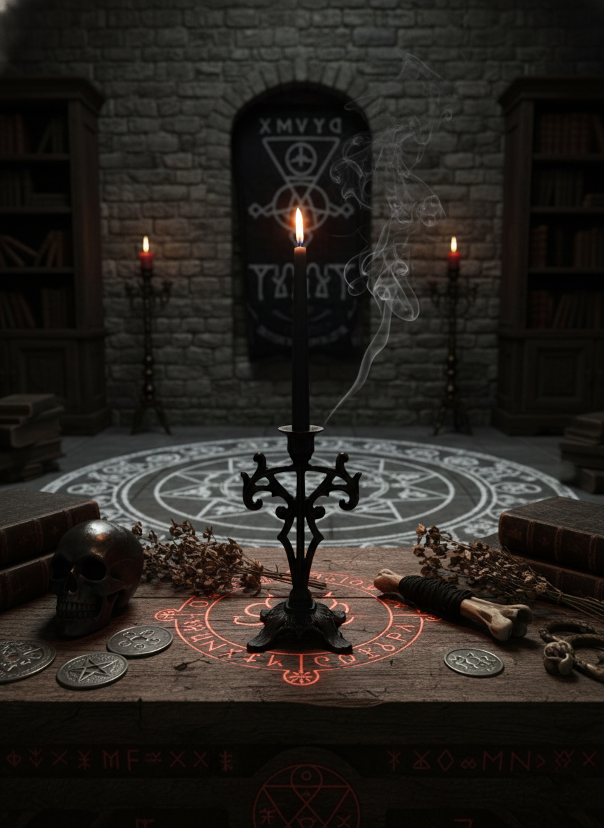 Świeca rytualna - Czarna