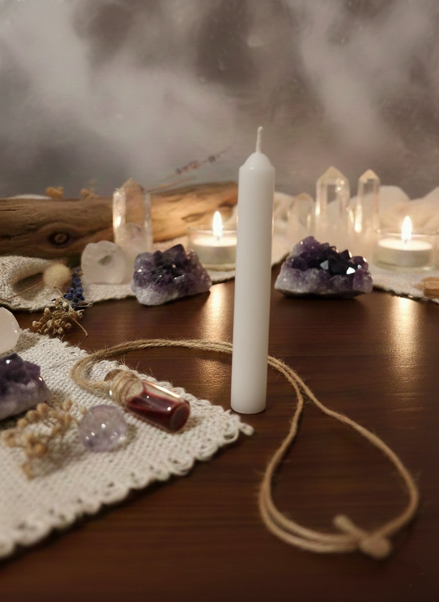 Świeca rytualna - Biała