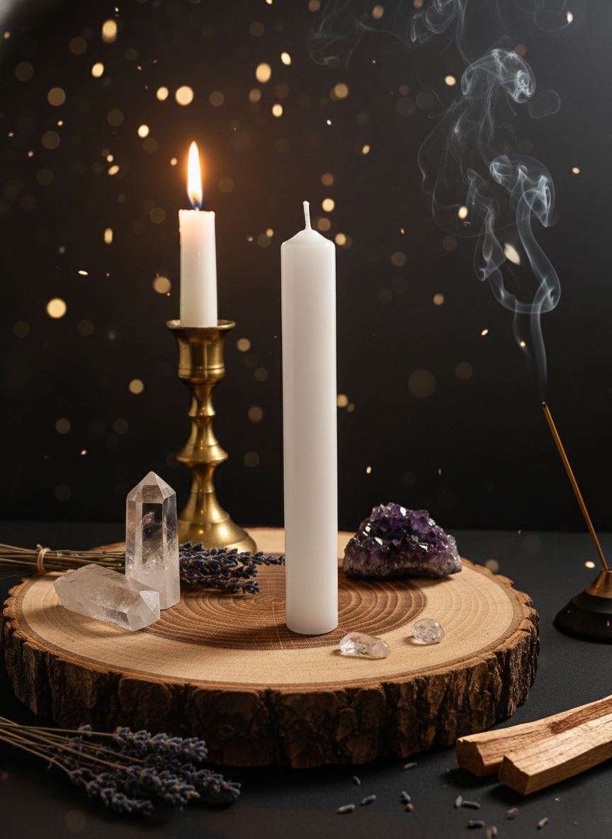 Świeca rytualna - Biała